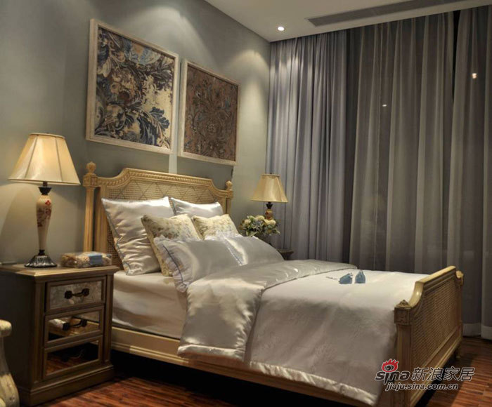 美式 别墅 卧室图片来自用户1907686233在450平色彩美式温馨自在家84的分享