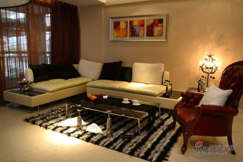 简约 三居 客厅图片来自用户2739378857在现代风格，拥有丰富的色彩搭配25的分享