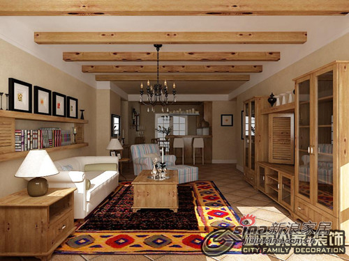 美式 二居 客厅图片来自用户1907686233在原木风格两居-自然的回归92的分享