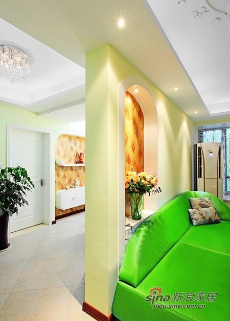 现代 二居 客厅图片来自佰辰生活装饰在小两口晒70平绿色清新婚房68的分享