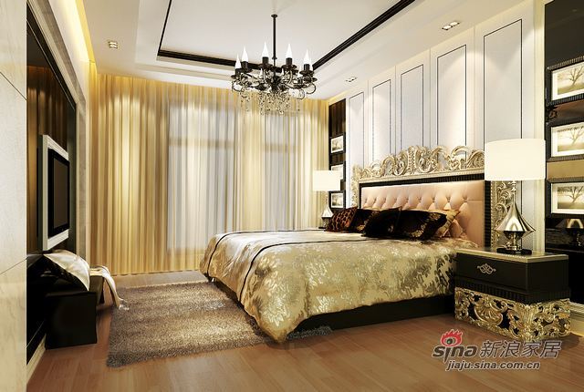 欧式 复式 卧室图片来自用户2745758987在250平米复式天鹅堡欧式风格华丽装修75的分享