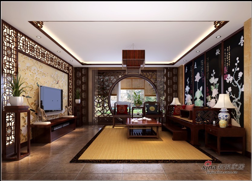 中式 四居 客厅图片来自用户1907661335在8W制造188平雍容华贵的中式空间74的分享