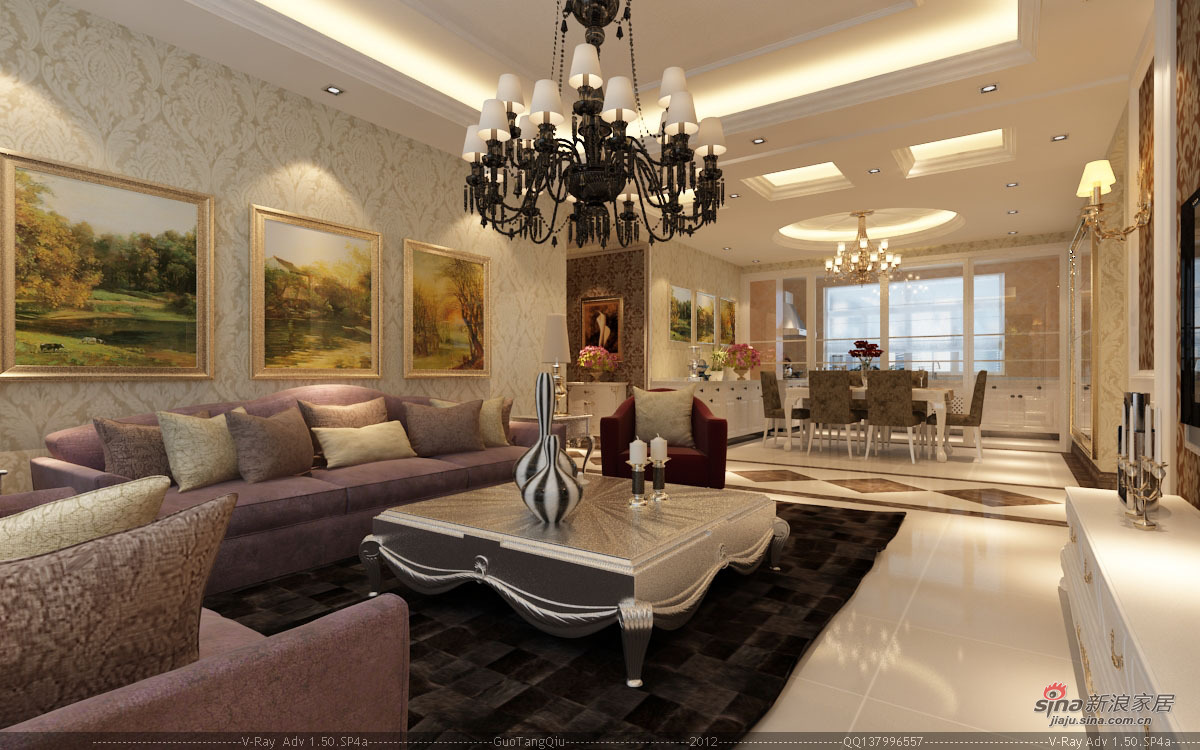 欧式 三居 客厅图片来自用户2745758987在10万元打造保利公园九号 三居欧式风格29的分享