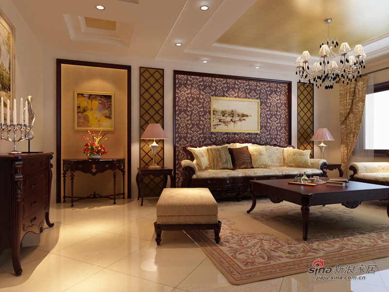 欧式 二居 客厅图片来自用户2746948411在天津实创装饰—101平米现代简欧风情大方美家43的分享