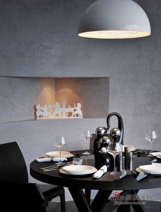 简约 二居 餐厅图片来自佰辰生活装饰在80平黑白灰经典时尚小户型23的分享