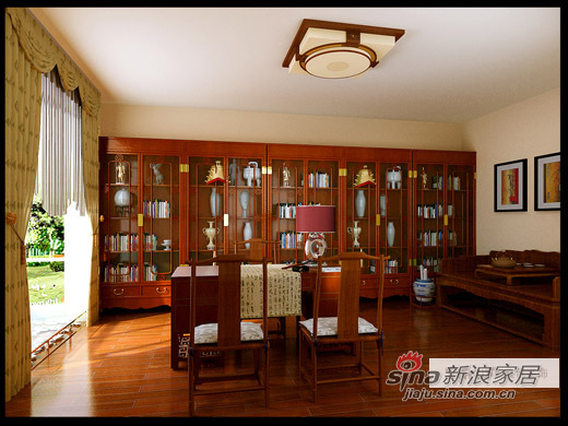中式 别墅 书房图片来自用户1907659705在古色古香273平中式别墅97的分享