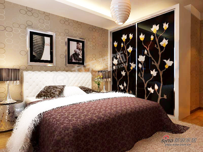 简约 二居 卧室图片来自阳光力天装饰在枫丹天城-2室2厅1卫1厨-现代简约44的分享