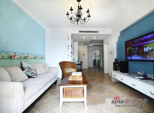 简约 二居 客厅图片来自用户2738845145在8万元搞定70平方地中海风格小两居59的分享