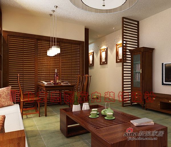 中式 三居 客厅图片来自用户1907659705在135平米现代新中式3居室57的分享