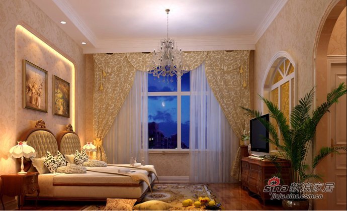欧式 二居 卧室图片来自用户2746869241在碧桂园拥有皇室气息的210平米欧式公寓82的分享