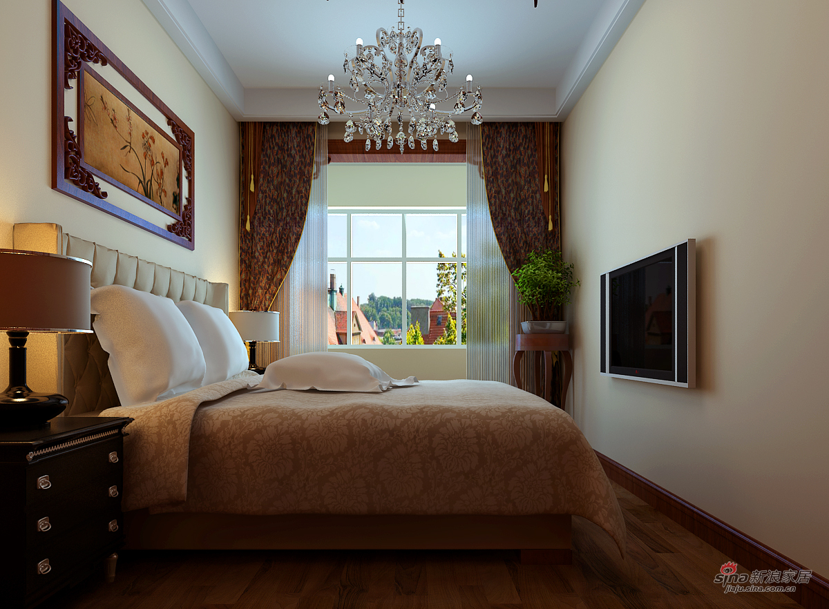 简约 三居 卧室图片来自用户2558728947在咖色典雅中式舒适家96的分享