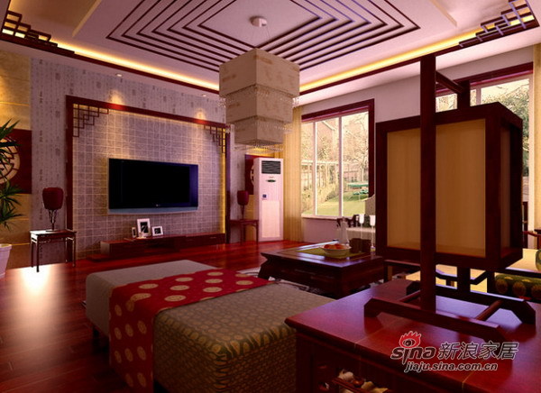 中式 别墅 客厅图片来自用户1907658205在上林溪180平米新中式风格别墅装修设计42的分享