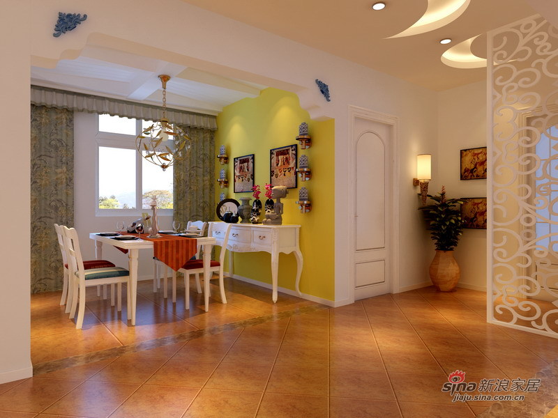 地中海 三居 餐厅图片来自用户2757320995在125平温馨爱情公寓地中海风格28的分享