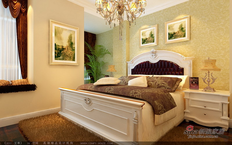 欧式 复式 卧室图片来自用户2746889121在9万装众人喜爱的145平浪漫舒适简欧复式88的分享