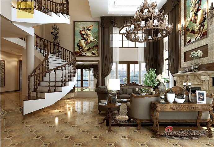 新古典 别墅 客厅图片来自用户1907701233在【高清】古典风格别墅设计48的分享