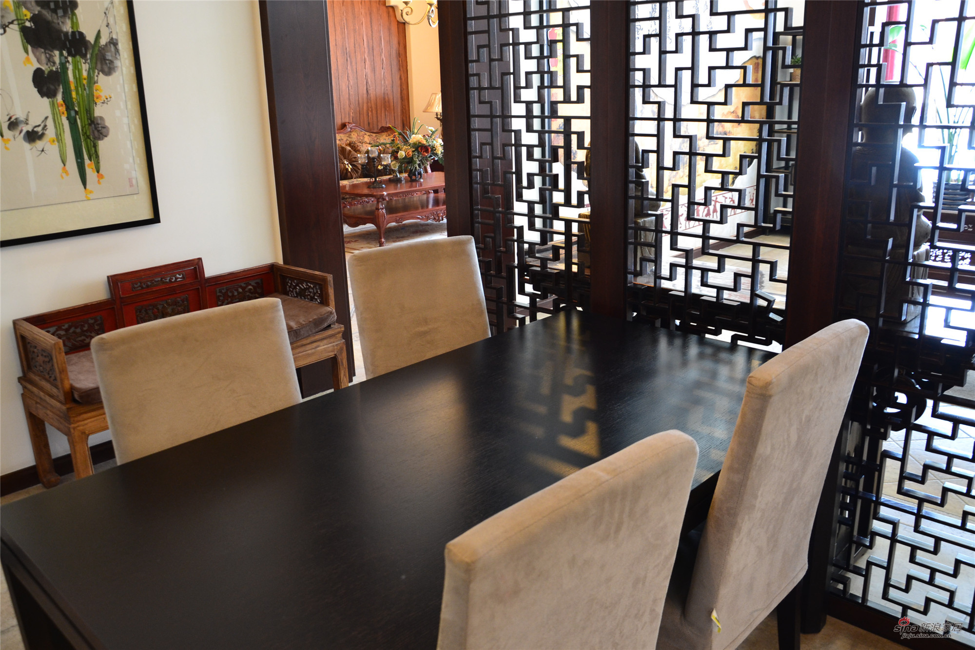 中式 二居 餐厅图片来自用户1907696363在【高清】古色古香，传统中式风15的分享