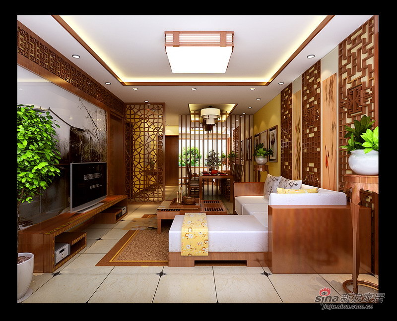 中式 二居 客厅图片来自用户1907662981在5.4万打造80平新中式风格两居91的分享