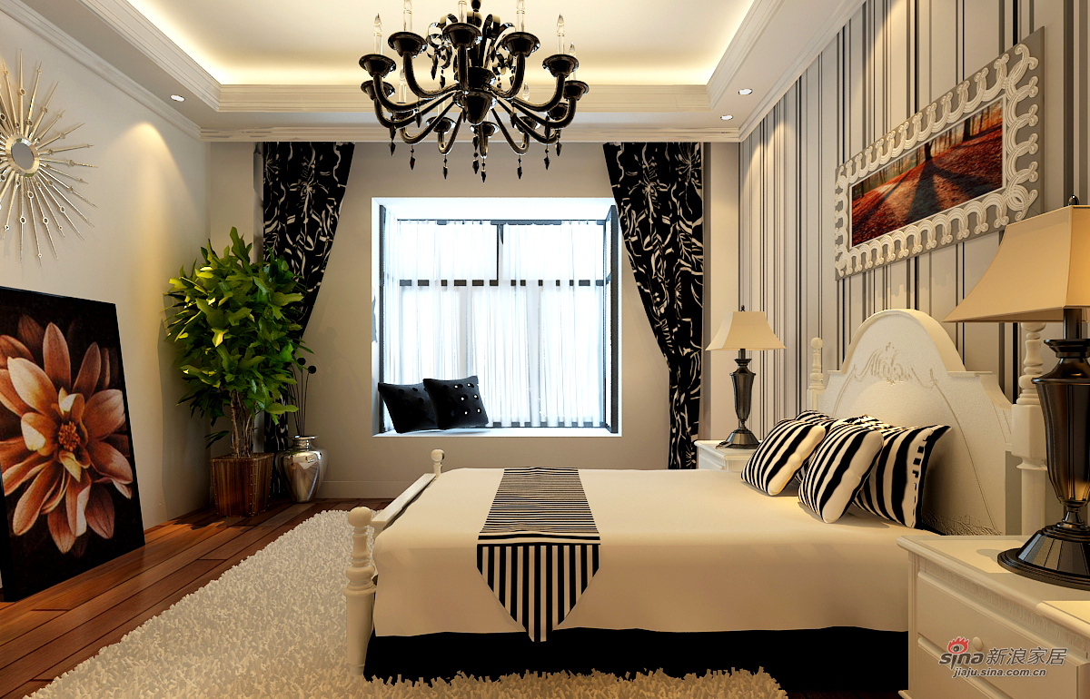北欧 三居 卧室图片来自用户1903515612在金印现代城127平三室两厅新古典风格48的分享