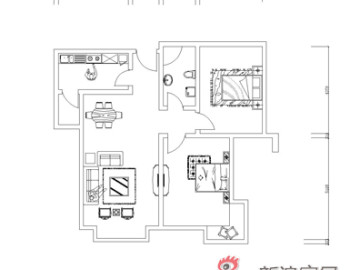 100平精致家居混搭简约两居47
