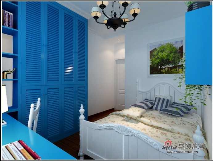 地中海 三居 卧室图片来自用户2756243717在8万打造140平地中海风格设计64的分享