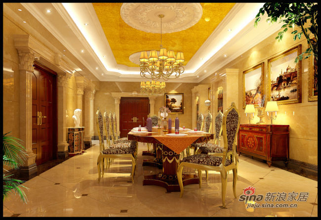 欧式 别墅 餐厅图片来自用户2772856065在28万豪装370平奢华古典家62的分享