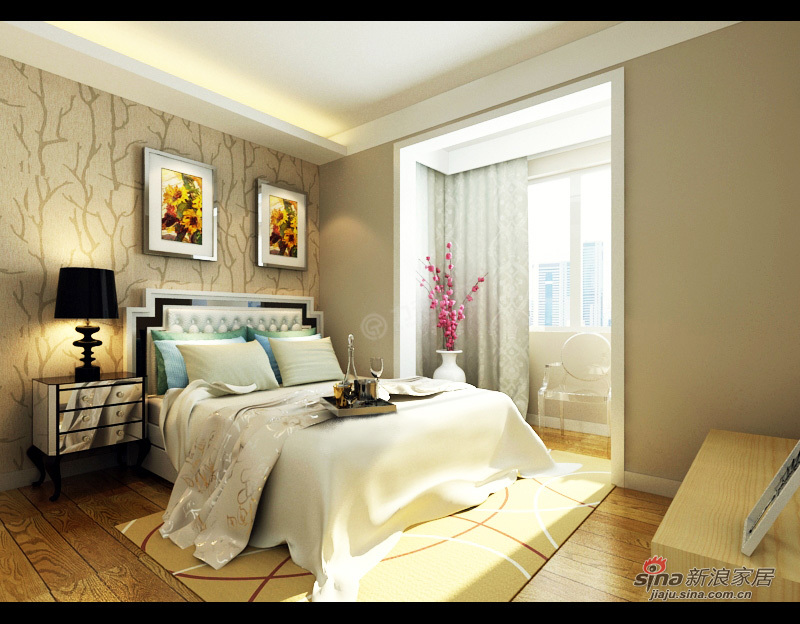 简约 一居 卧室图片来自阳光力天装饰在华城佳苑70㎡ 现代简约 一室一厅一厨一卫98的分享