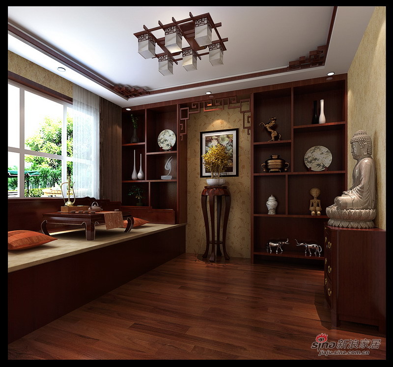 中式 复式 客厅图片来自用户1907659705在解析200平新中式魅惑爱巢62的分享