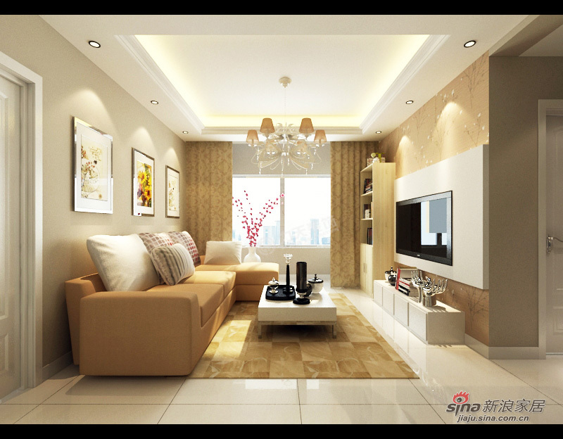 简约 一居 客厅图片来自阳光力天装饰在华城佳苑70㎡ 现代简约 一室一厅一厨一卫98的分享