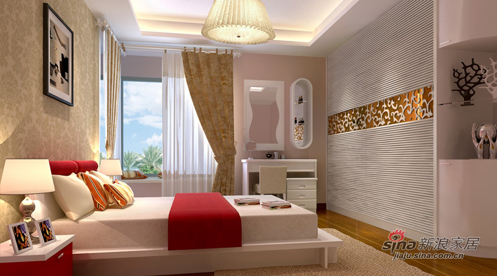 简约 二居 卧室图片来自用户2739378857在天津实创装饰—7.5万营造93平温馨现代之家82的分享