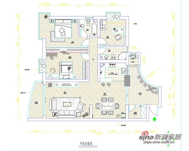 简约 三居 户型图图片来自用户2745807237在7.4万巧装128平新汉城3室15的分享