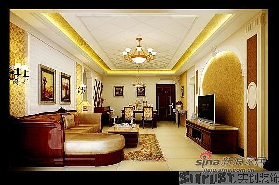 欧式 复式 客厅图片来自用户2746948411在奢华高贵的欧式古典风75的分享