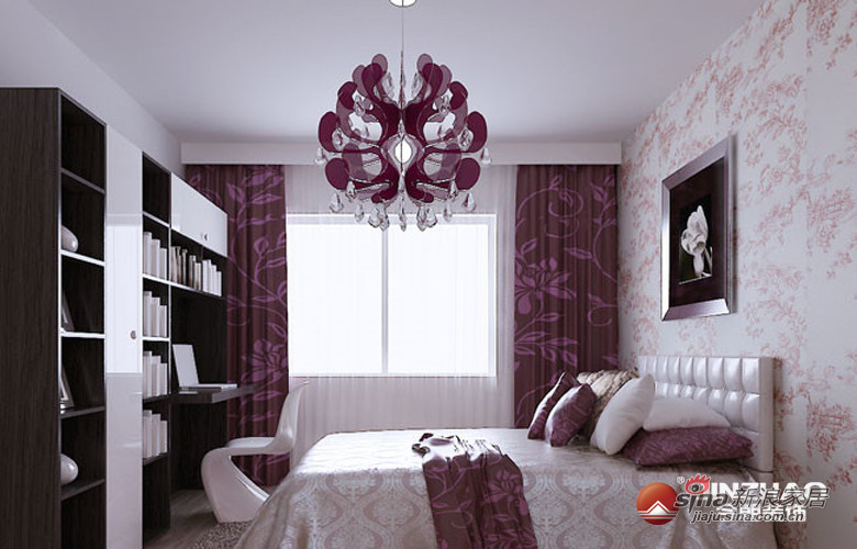 欧式 二居 卧室图片来自用户2746948411在120平二居神秘紫色演绎低调奢华婚房92的分享