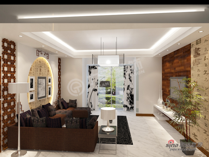 中式 三居 客厅图片来自阳光力天装饰在渤海明珠一期-3室2厅2卫1厨-中式风格20的分享