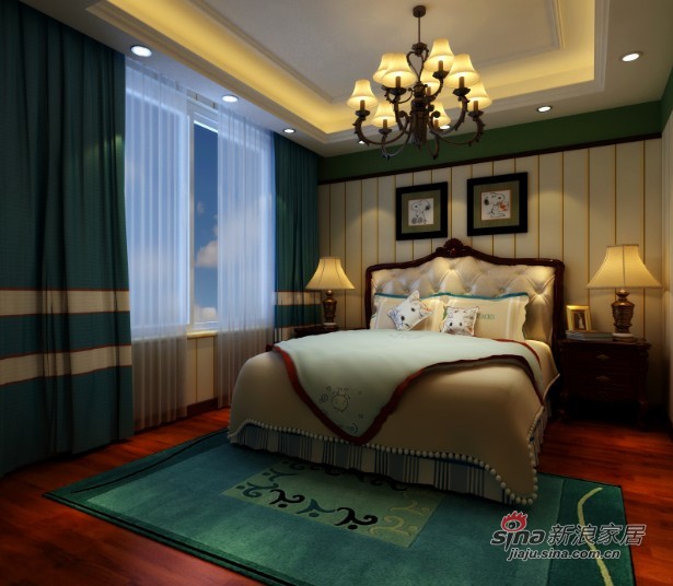 美式 复式 卧室图片来自用户1907685403在210平复式大宅美式情怀82的分享