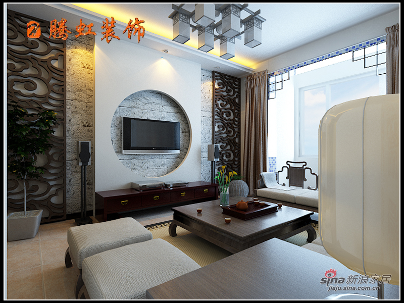 中式 三居 客厅图片来自用户1907661335在110平完美新中式三居70的分享