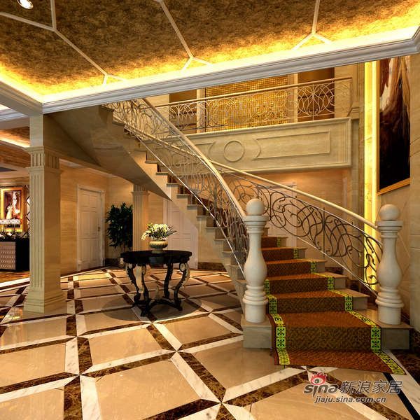 欧式 别墅 楼梯图片来自用户2746889121在150平欧式古典主义时尚别墅24的分享