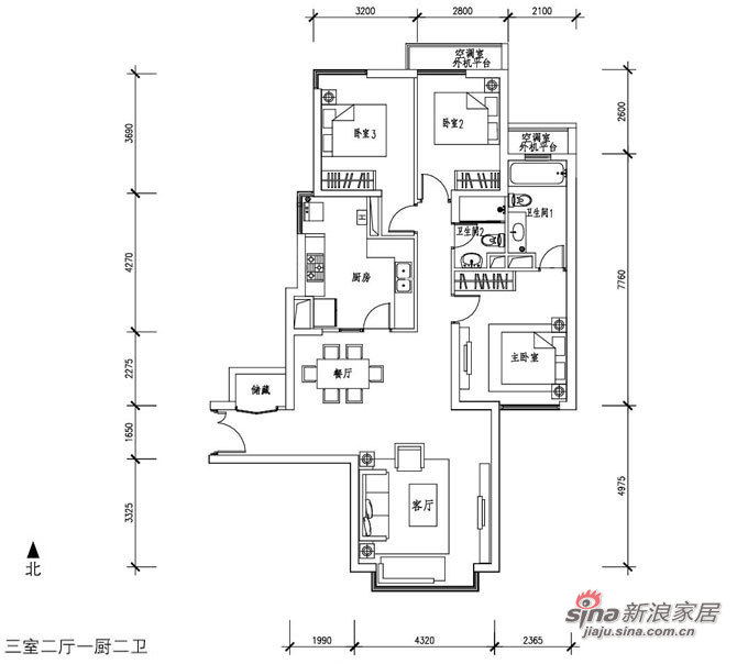 中式 四居 户型图图片来自用户1907696363在175平-精美红中式豪宅设计爆光66的分享