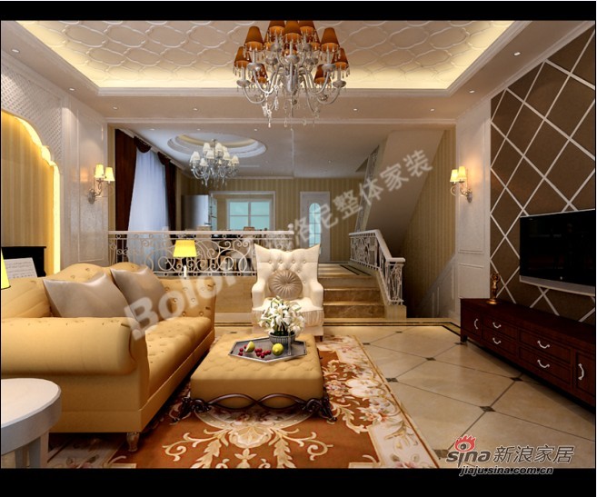 欧式 别墅 客厅图片来自用户2746948411在别墅户型现代欧式风格设计展示！85的分享