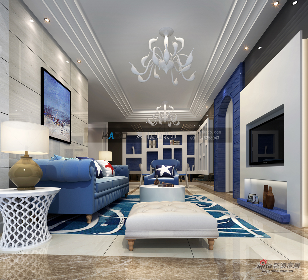 地中海 二居 客厅图片来自用户2756243717在天的蔚蓝--地中海风格效果图55的分享