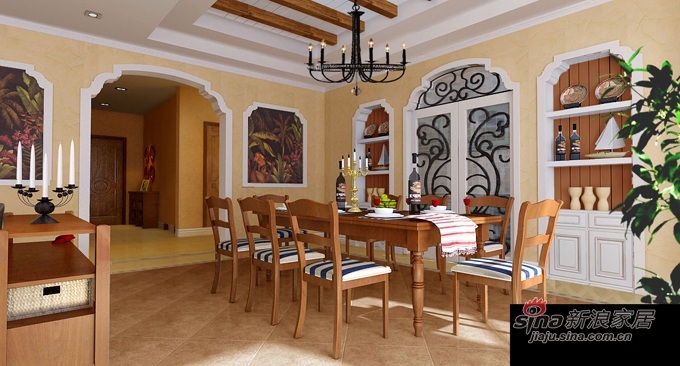 美式 别墅 餐厅图片来自用户1907686233在400平普罗旺斯美式风格设计方案87的分享