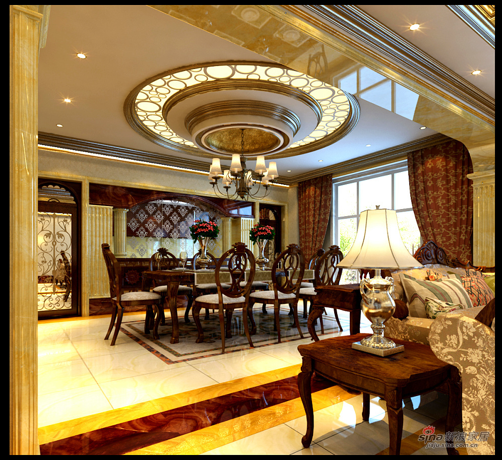 欧式 二居 餐厅图片来自用户2746869241在二居室也有能有欧式奢华家装风格87的分享