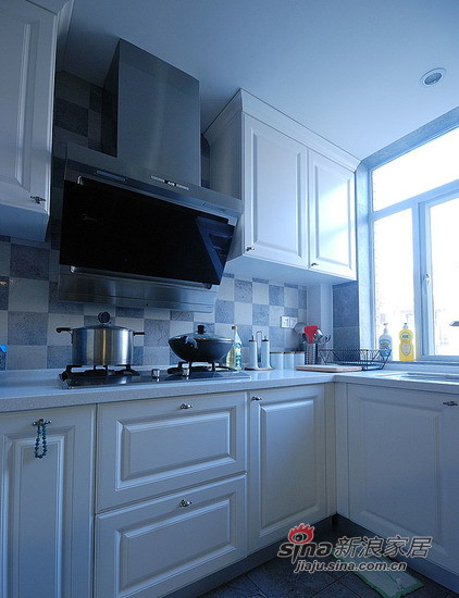 简约 三居 厨房图片来自用户2738820801在实景8万装120平简约清爽蓝色海之家72的分享