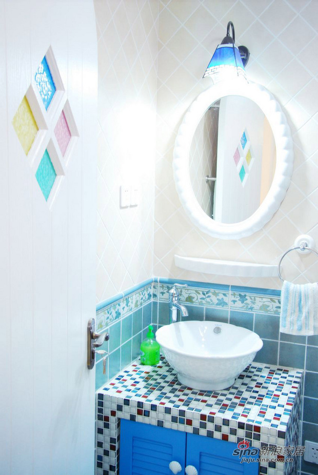 地中海 一居 卫生间图片来自用户2756243717在改造55平二手清新蓝白色老公房89的分享