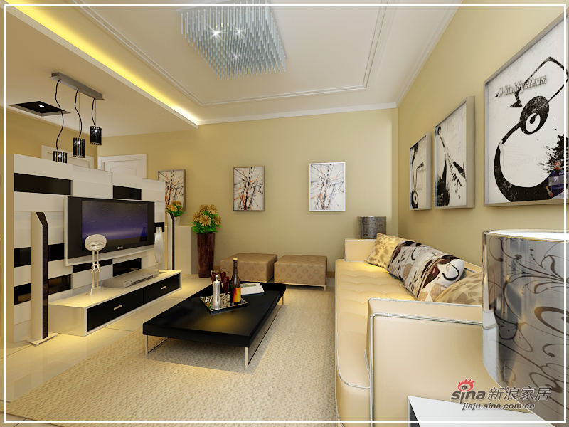 简约 二居 客厅图片来自用户2738813661在幸福港湾D4户型简约风格户型设计55的分享
