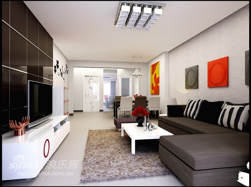 简约 三居 客厅图片来自用户2739153147在经典黑白灰打造132平米后现代主义装修新时尚16的分享