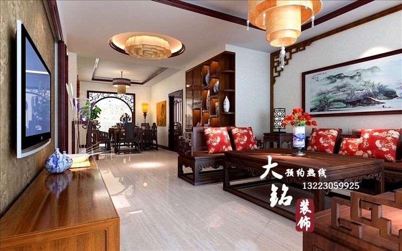 中式 四居 客厅图片来自用户1907659705在中式家庭设计装修,中式装修效果图91的分享