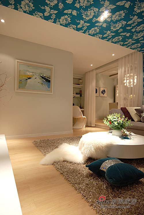 简约 三居 客厅图片来自用户2738813661在静谧蓝色的诱惑 全包10万装修现代简约美家78的分享