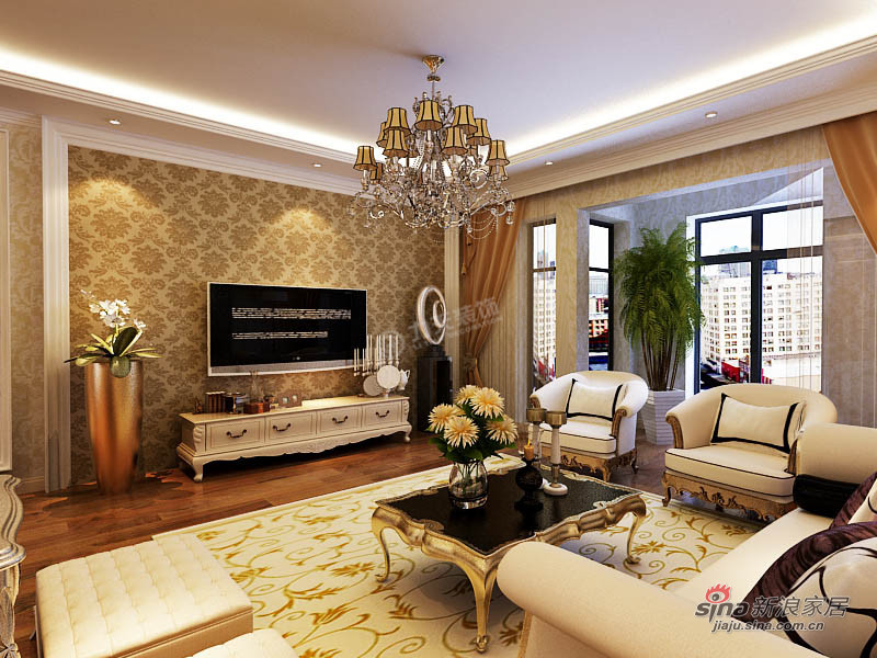 欧式 三居 客厅图片来自用户2746953981在【多图】天津华侨城66的分享