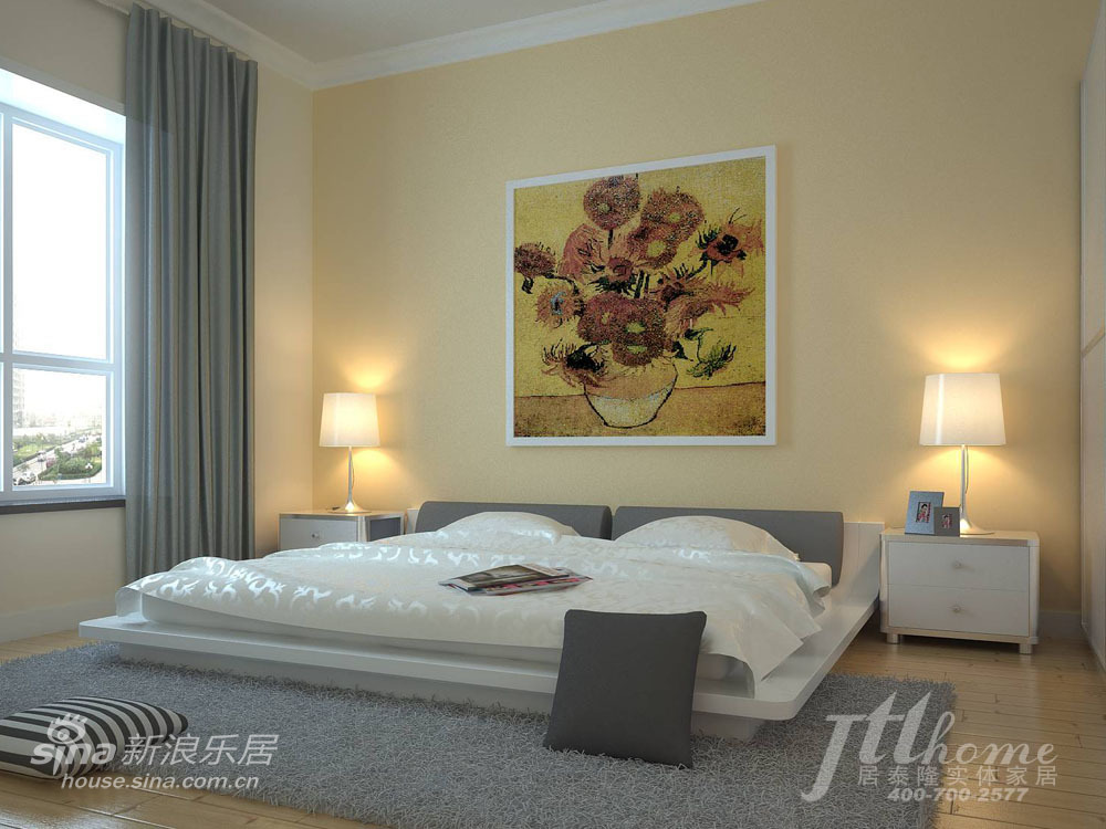 简约 三居 卧室图片来自用户2557979841在恬静淡雅的家居装饰风格40的分享