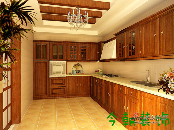 中式 二居 厨房图片来自用户1907658205在135平现代中式温暖的家59的分享